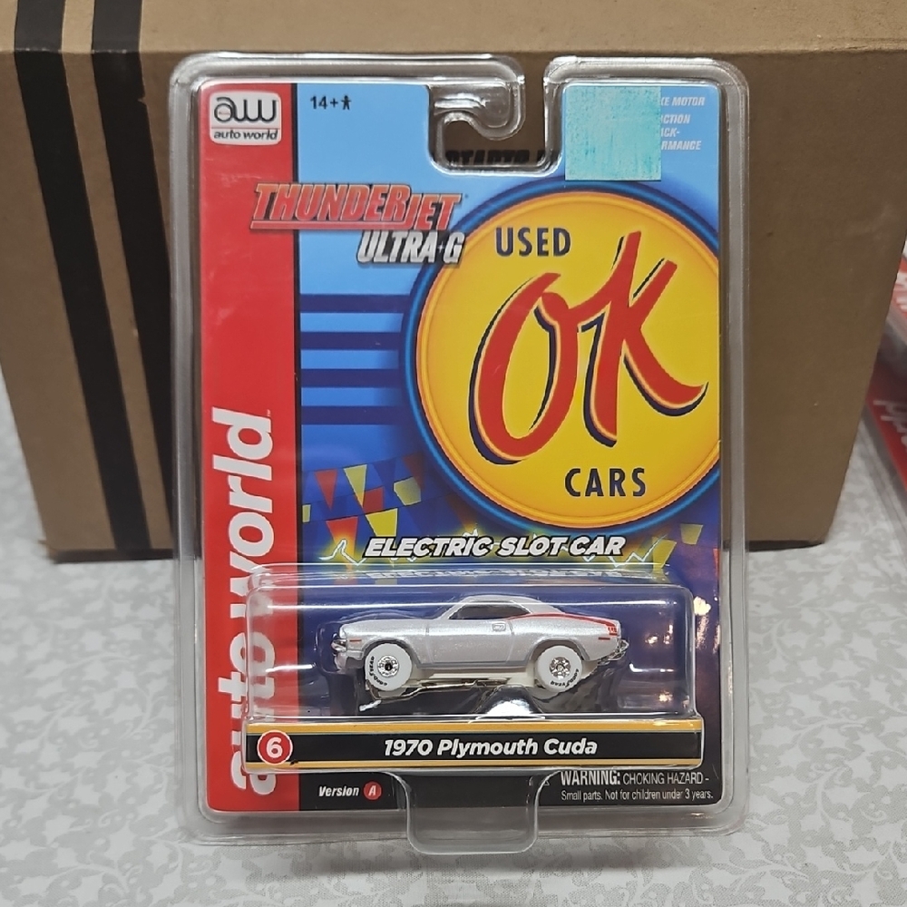 aw auto world 1970 Plymouth Cuda Thunderjet Ultra-G Slot Car iwheels